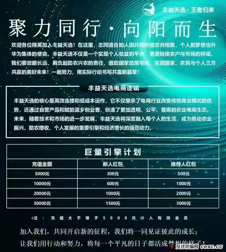 丰益天选,注意警惕,涉嫌庞氏骗局 丰益天选,注意警惕,涉嫌庞氏骗局