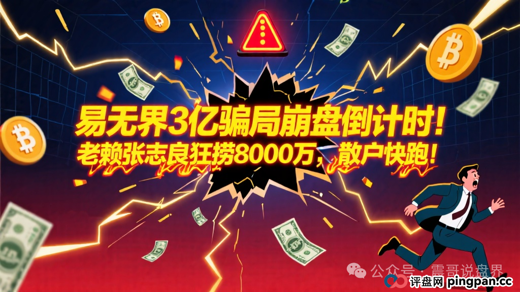 易无界3亿骗局崩盘倒计时！老赖张志良狂捞8000万，散户快跑！