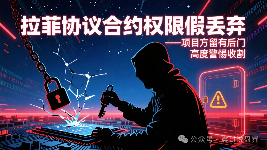 拉菲协议合约权限假丢弃，项目方留有后门，高度警惕收割